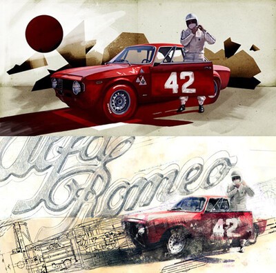 alfa romeo centenary art prints collection