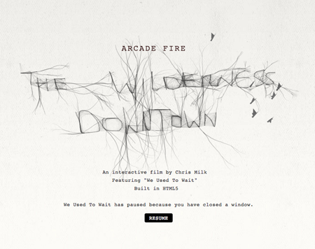 the wilderness downtown, arcade fire