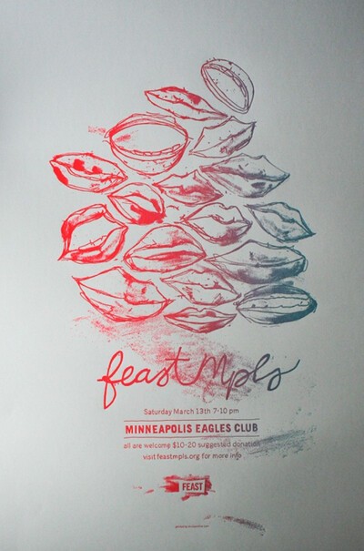 feast mpls poster – split fountain ink (beast pieces)